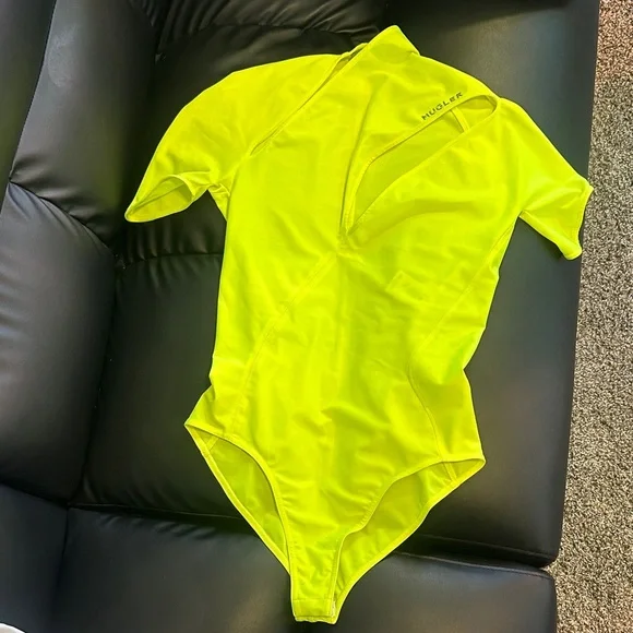 Thierry Mugler Vibrant Yellow Bodysuit size 36 US S - Picture 2 of 10